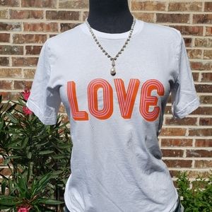 Love T Shirt on Bella canvas white tee.